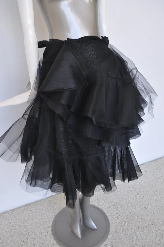 Junya Watanabe tull wrap skirt satin skirt smooth
