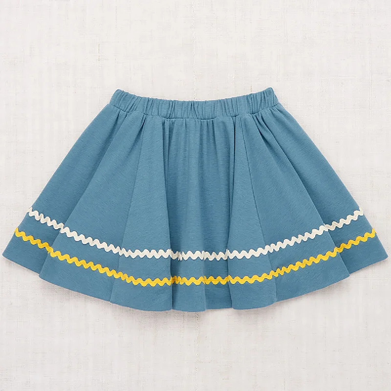 Rickrack Circle Skirt in Blue Smoke by Misha & Puff lace skirt intricate