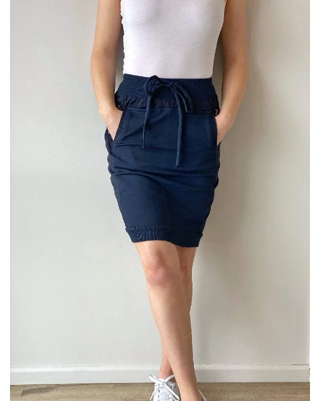 Suzy D Mila Ultimate Jersey Skirt - Navy cashmere skirt soft