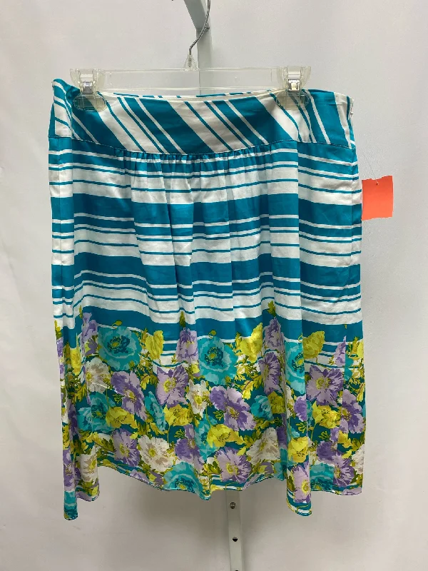 Talbots Size 12P Turq. Print Skirt denim skirt casual