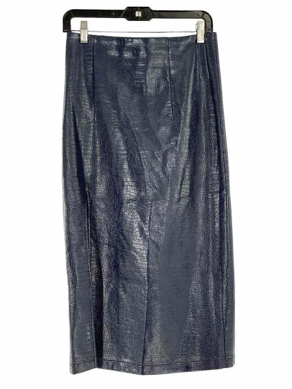 TOPSHOP Size 6 Navy Faux snake Skirt denim skirt fashionable