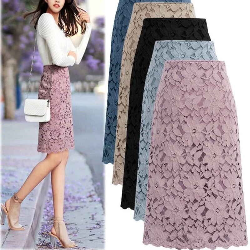 Women A-line Skirt Lace Elegant Office Skirts Womens Black Pencil Velvet Skirt For Women Warm Skirts Knee-length High Waist 2024 spandex blend skirt Women A-line Skirt Lace Elegant Office Skirts Womens Black Pencil Velvet Skirt For Women Warm Skirts Knee-length High Waist 2024 spandex blend skirt