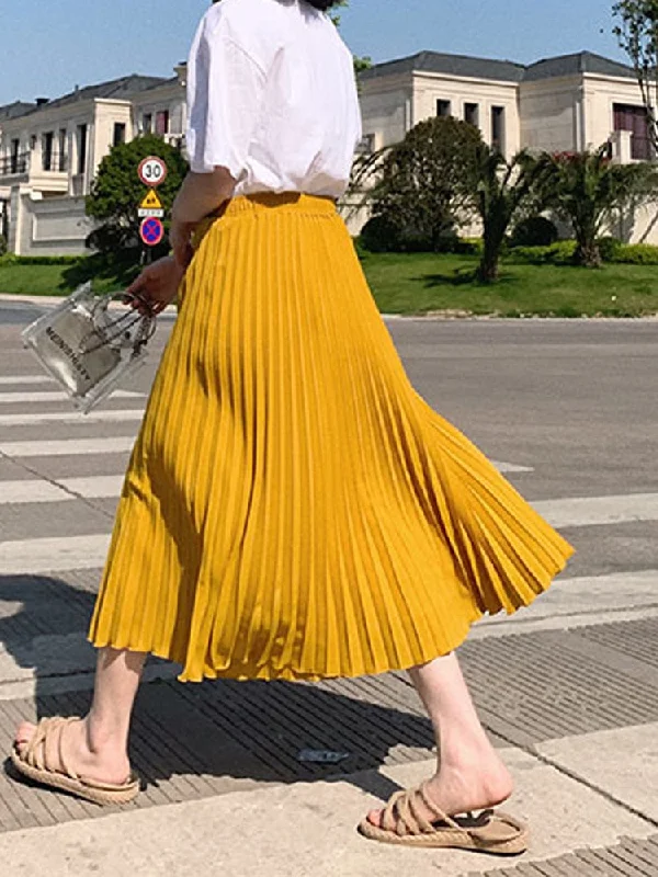 Womens Fashion Pleated Midi Long Skirt Female Korean Japanese Casual High Waist Skirts Jupe Faldas 10 Colors 2023 Spring SK295 a-line skirt cut Womens Fashion Pleated Midi Long Skirt Female Korean Japanese Casual High Waist Skirts Jupe Faldas 10 Colors 2023 Spring SK295 a-line skirt cut