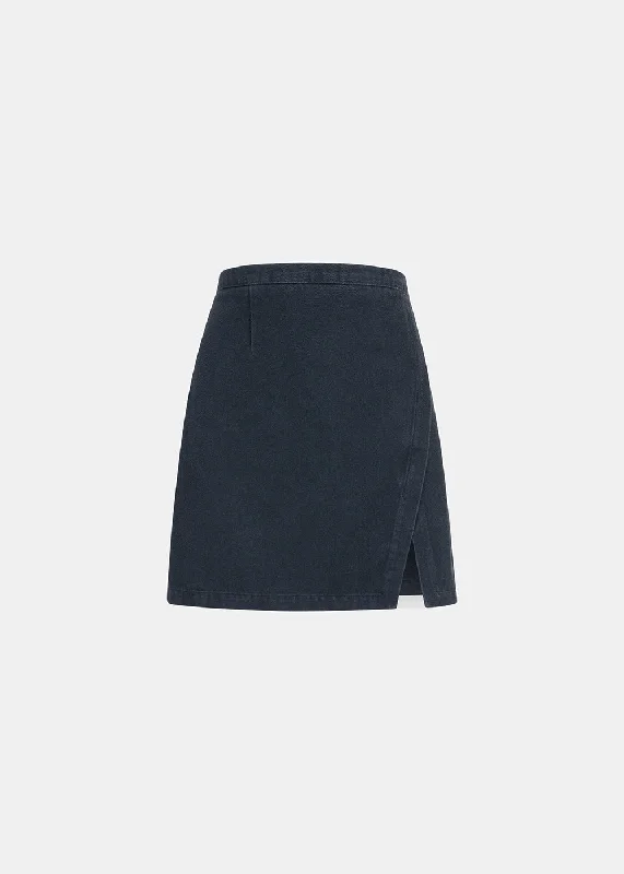 TRICK DENIM SKIRT BLACK