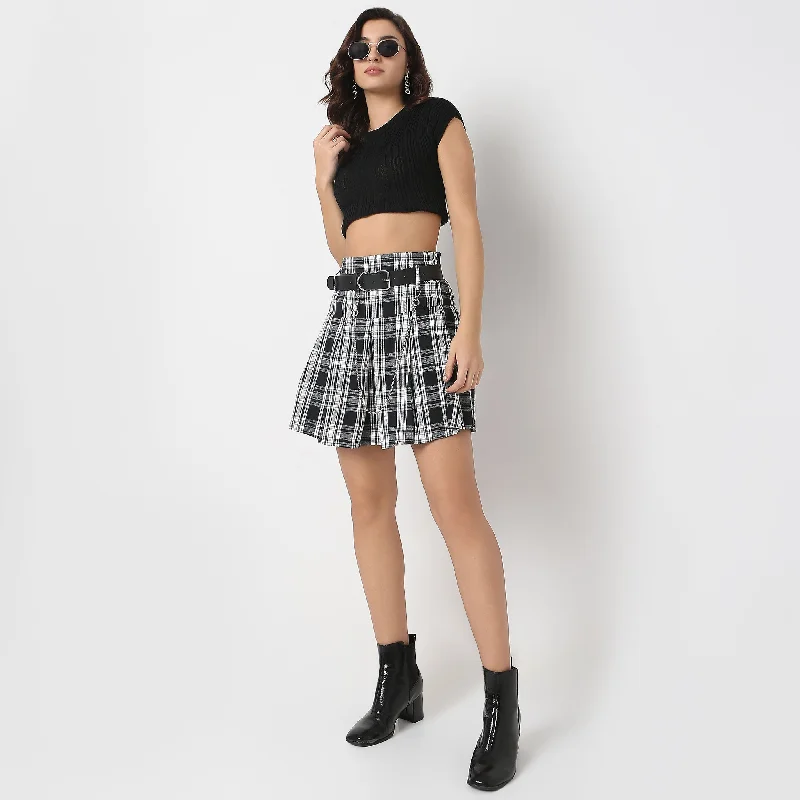 Checkered High Rise Betty Skirts