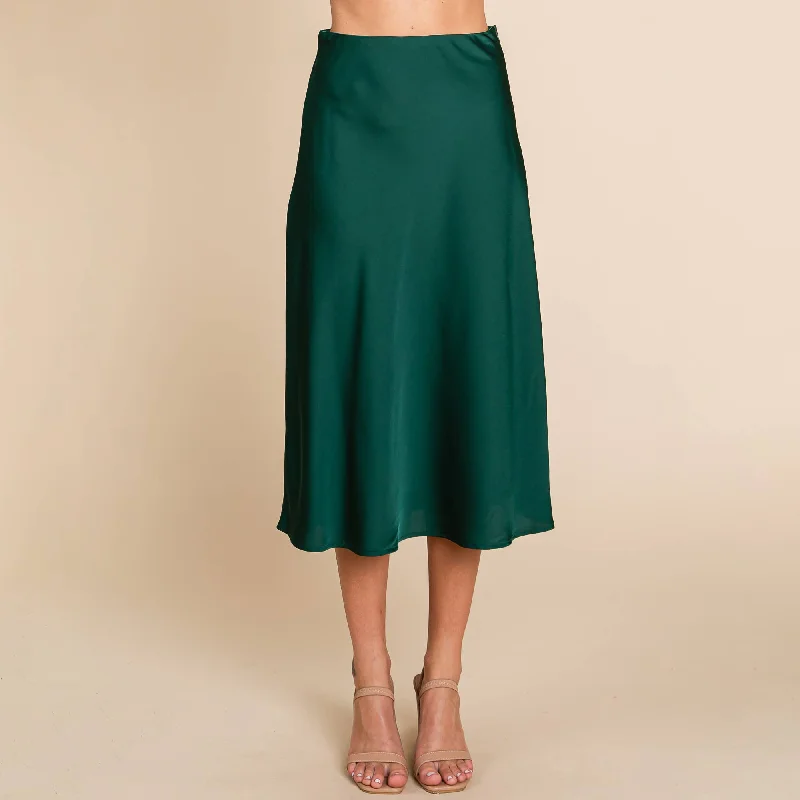 Satin Midi Skirt- Misses (S-L)