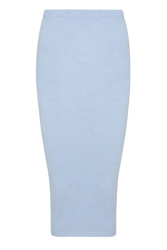 Glamorous Powder Blue Knitted Midi Skirt