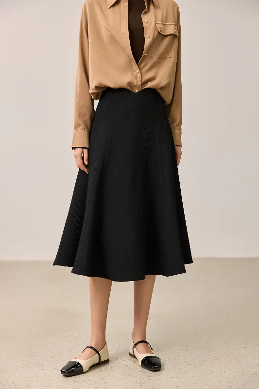 LILY Hepburn-Style High-Waist A-Line Skirt