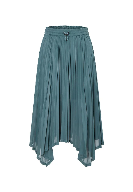 Poised Asymmetric Pleated Skirt