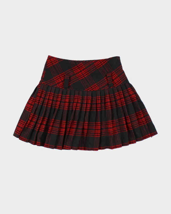 Tartan Pleated Mini Skirt - XS