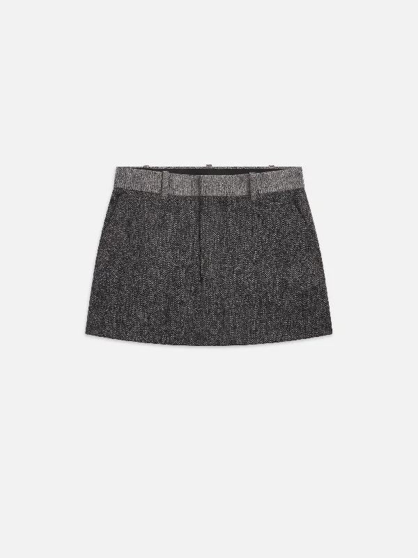 Tweed Suiting Skirt -- Check Multi