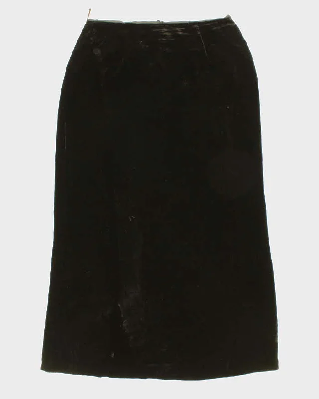 Vintage Woman's Black Velvet Maxi Skirt - W30