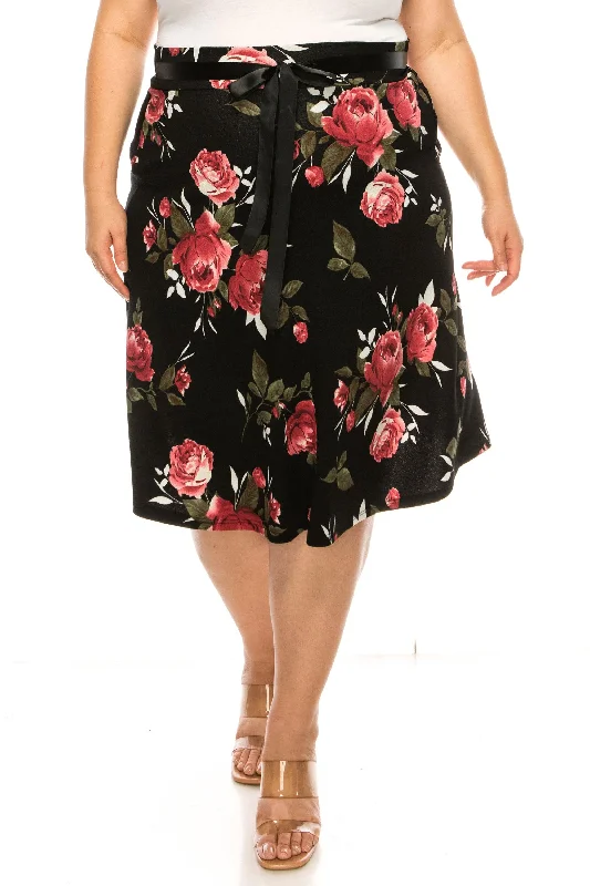 Floral Black Red