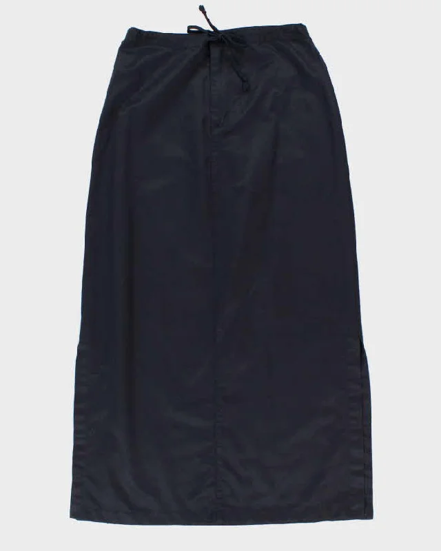 Y2K 00s Bossini Navy Side Slit Maxi Skirt - S