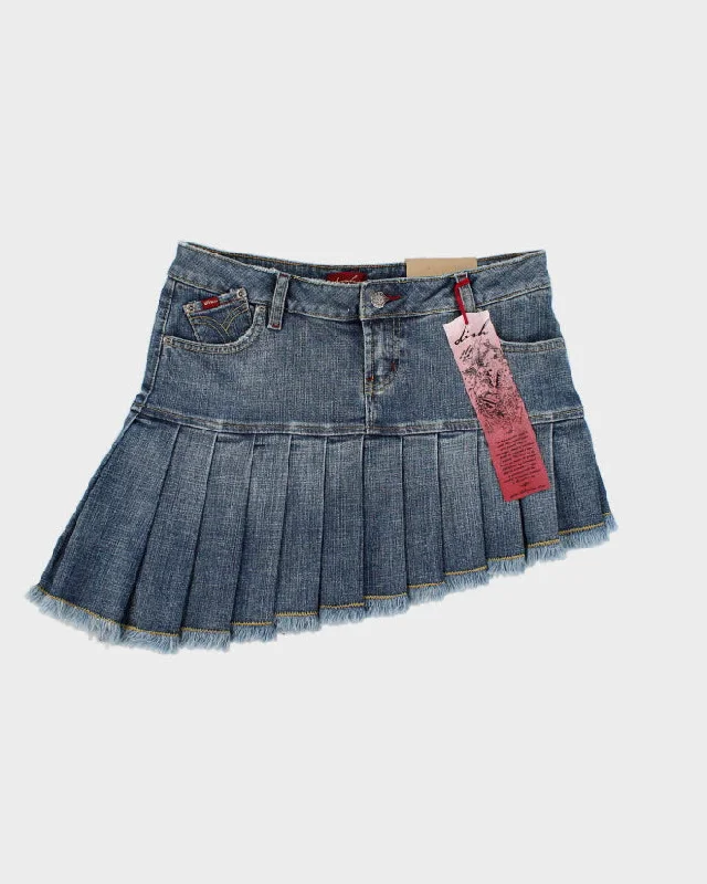 Y2K 00s Dish Deadstock Asymmetrical Denim Mini Skirt - M