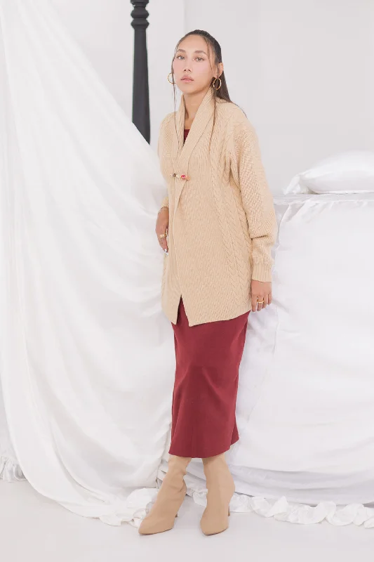 BEIGE-FRONT OPEN FULL SLEEVES CARDIGAN SWEATER (24X-062-66) Cotton Fabric Linen Fabric Terry Fabric BEIGE-FRONT OPEN FULL SLEEVES CARDIGAN SWEATER (24X-062-66) Cotton Fabric Linen Fabric Terry Fabric