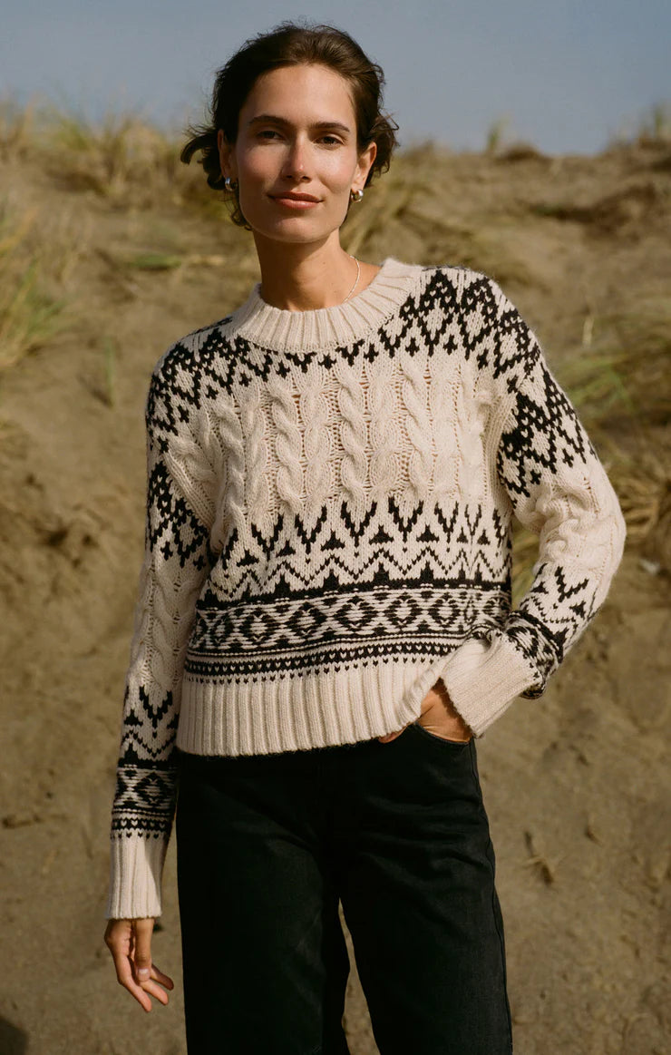 Z Supply Garland Fairisle Sweater Layered Multi-layer Single Layer
