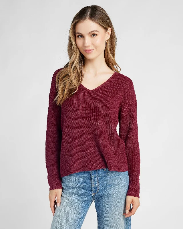 Coastal V-Neck Pullover Sweater