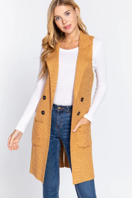 Sleeveless Long Sweater Vest