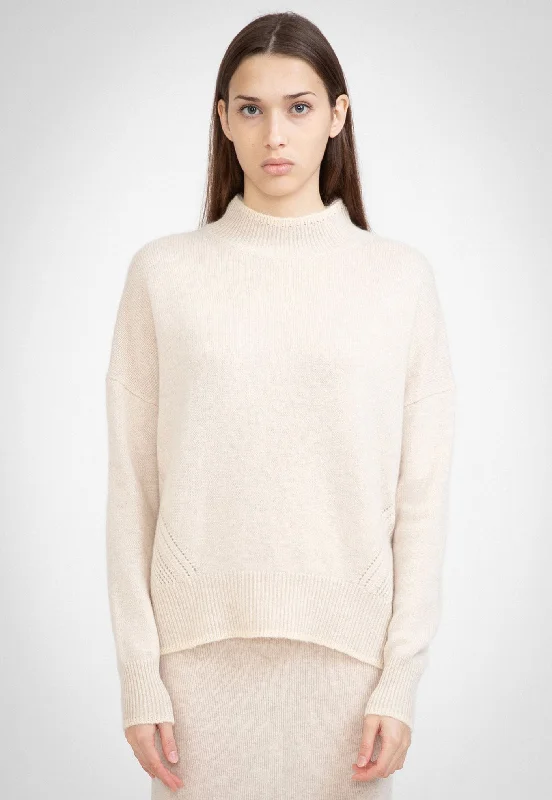 N.08 Cashmere Contrast Funnel Neck Sweater - Shell Turtle Neck Boat Neck Asymmetrical Neck N.08 Cashmere Contrast Funnel Neck Sweater - Shell Turtle Neck Boat Neck Asymmetrical Neck
