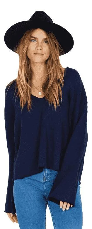Amuse society after sundown sweater - dark navy Slim Fit Regular Fit Oversized