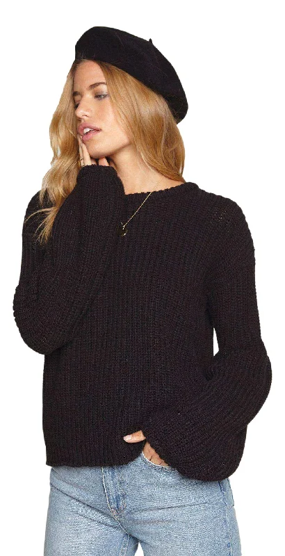 Amuse society Braxton sweater -black Terry Terry Cloth Terry Knit