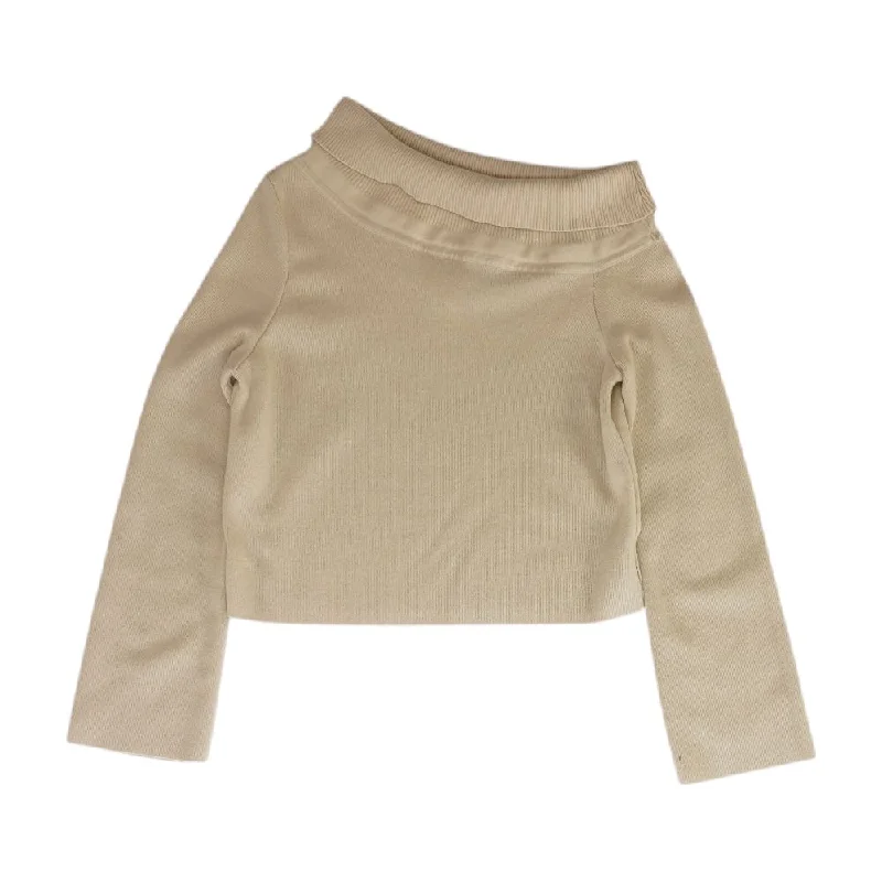 Beige Solid Sweater