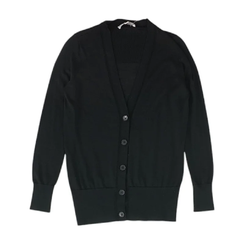 Black Solid Cardigan Sweater