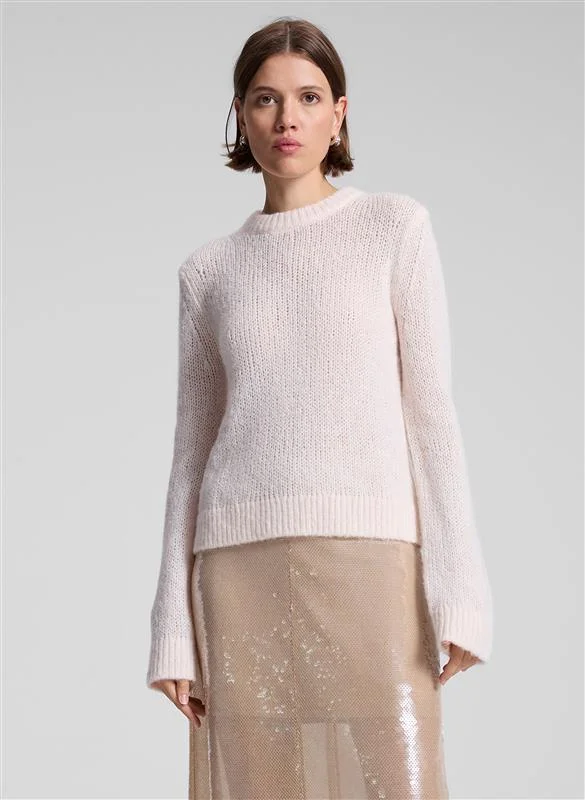 Bowie Sheer Alpaca Crewneck Sweater Oversized Loose Flowy