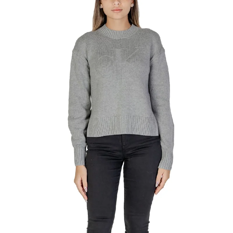 Calvin Klein Jeans Gray Organic Cotton Sweater Welt Pockets Slit Pockets Flap Pockets Calvin Klein Jeans Gray Organic Cotton Sweater Welt Pockets Slit Pockets Flap Pockets