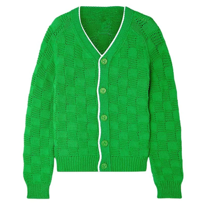 Green Chunky Sweater Custom Knit Cardigan Women Maker