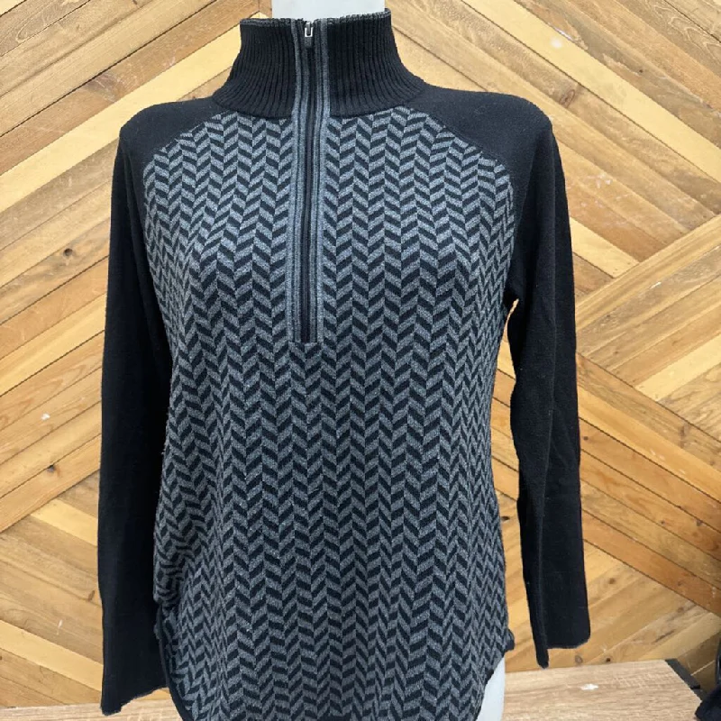 Eddie Bauer - Women's Quarter Zip Sweater - MSRP comp $129: Black/Grey-women-MD High Neck Crew Neck V-Neck Eddie Bauer - Women's Quarter Zip Sweater - MSRP comp $129: Black/Grey-women-MD High Neck Crew Neck V-Neck