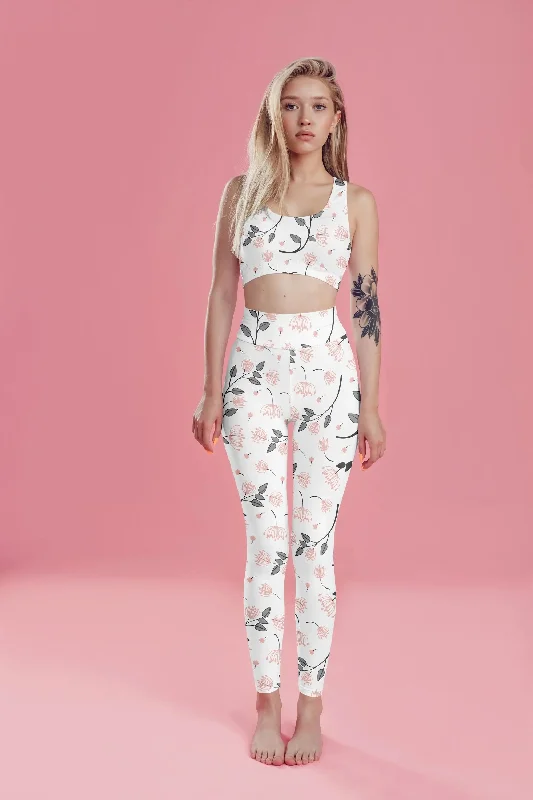 Floral Fitness Set - Moisture-Wicking Sports Bra & High Waist Leggings Cozy Workout Performance Leggings Floral Fitness Set - Moisture-Wicking Sports Bra & High Waist Leggings Cozy Workout Performance Leggings