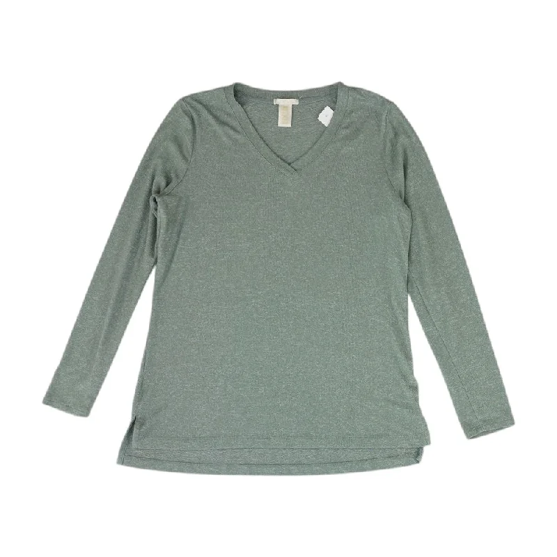 Green Solid V-Neck Sweater