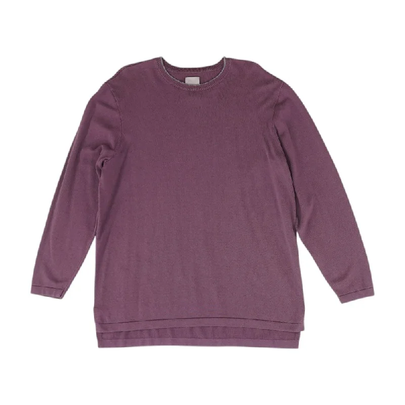 Maroon Solid Crewneck Sweater