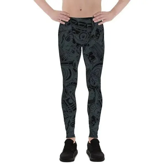 Men's High-Performance Auto Parts Leggings - Moisture-Wicking, Breathable & Stylish - 82% Polyester, 18% Spandex Comfortable Fleece-Lined Leggings Men's High-Performance Auto Parts Leggings - Moisture-Wicking, Breathable & Stylish - 82% Polyester, 18% Spandex Comfortable Fleece-Lined Leggings