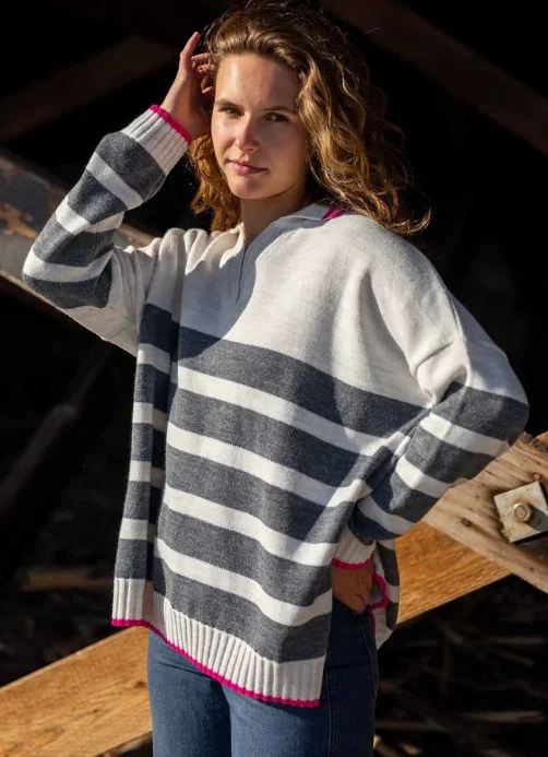Mersea Marina Polo Sweater Sea Salt/Storm/Pink Mesh Fabric Canvas Fabric Denim Fabric Mersea Marina Polo Sweater Sea Salt/Storm/Pink Mesh Fabric Canvas Fabric Denim Fabric