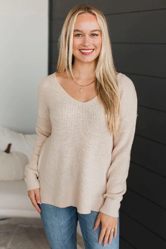 New Girl In Town Knit Sweater- Beige