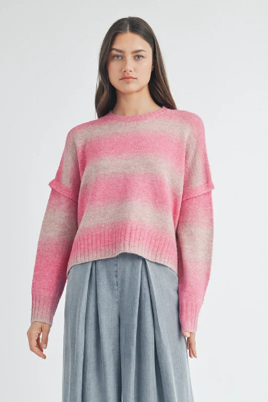 Penelope Brushed Striped Sweater Neon Metallic Matte