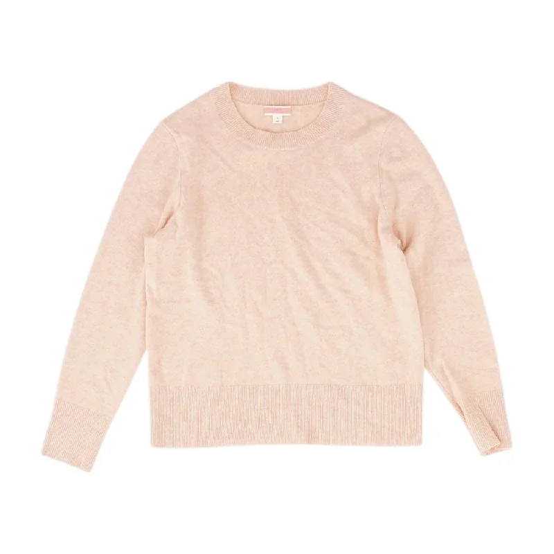 Pink Solid Pullover Sweater