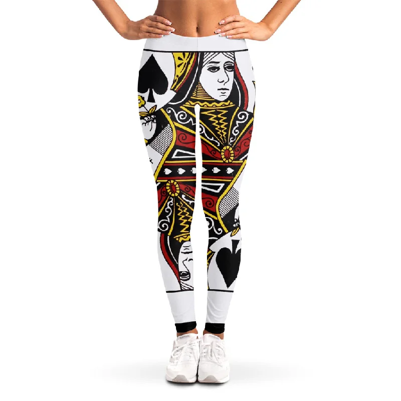 Queen Of Spades Playing Card Print Women's Leggings Fashionable Printed Legging Pants Queen Of Spades Playing Card Print Women's Leggings Fashionable Printed Legging Pants