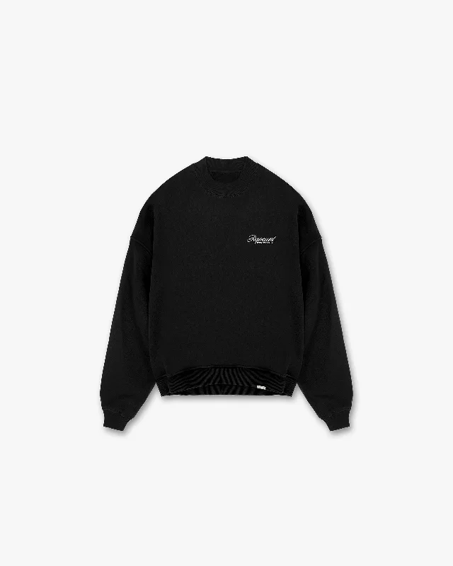 Represent Owners Club Script Sweater - Black Front Pockets Side Pockets Patch Pockets Represent Owners Club Script Sweater - Black Front Pockets Side Pockets Patch Pockets