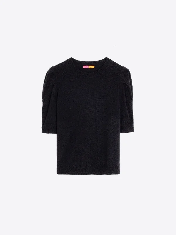 Vilagallo Knitwear Puffed Sleeve Sweater Black