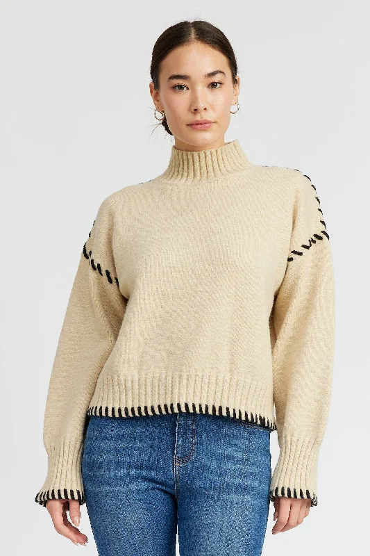 En Saison Whip Stitch Turtle Neck Sweater