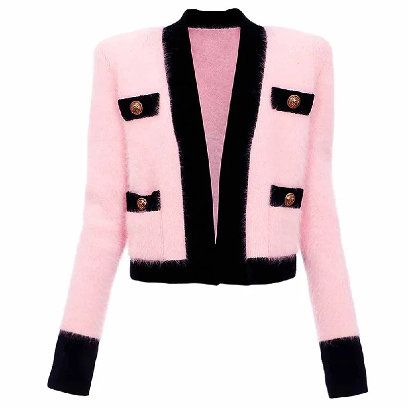 Women Pink Cardigan Sweaters and Vests