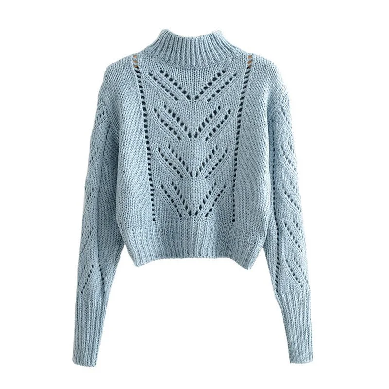 Women Striped Jumper Sweater Turtleneck