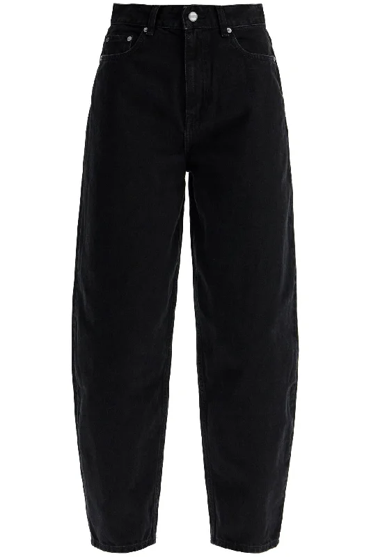 Organic Denim Tapered Jeans In Eight  - Black Trendy Low-Rise Slim Jeans