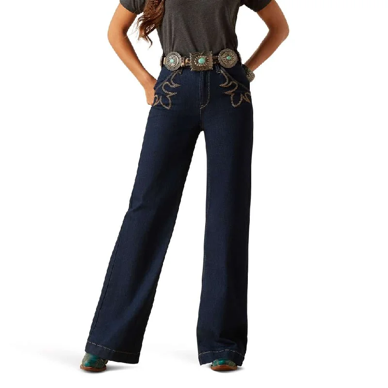 Ariat Ladies Western Rinse Wide Leg Jeans