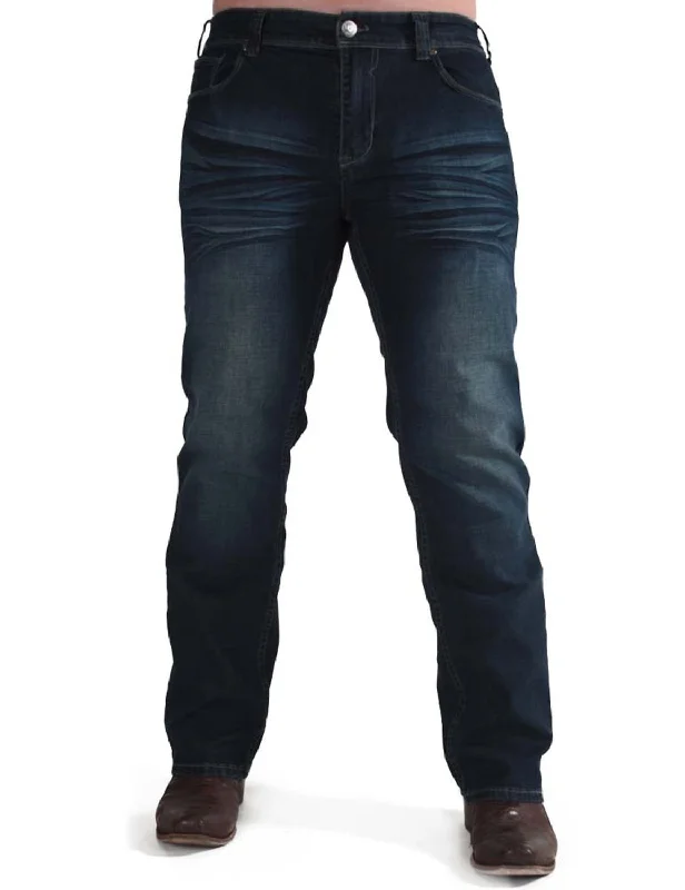 B Tuff Mens Iron Dark Wash Cotton Blend Jeans