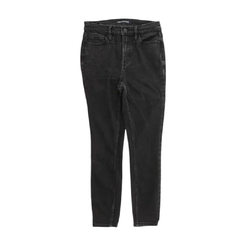 Black Solid High Rise Skinny Leg Jeans